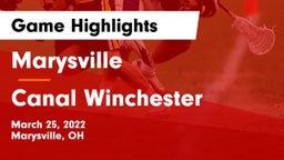 Marysville  vs Canal Winchester Game Highlights - March 25, 2022