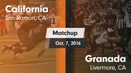 Matchup: California High vs. Granada  2016