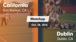 Matchup: California High vs. Dublin  2016