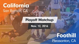 Matchup: California High vs. Foothill  2016