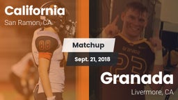 Matchup: California High vs. Granada  2018