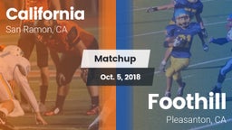 Matchup: California High vs. Foothill  2018