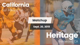 Matchup: California High vs. Heritage  2019