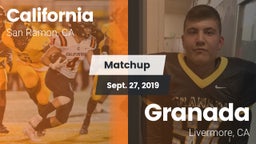 Matchup: California High vs. Granada  2019