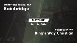 Matchup: Bainbridge High vs. King's Way Christian  2016