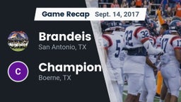 Recap: Brandeis  vs. Champion  2017