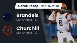 Recap: Brandeis  vs. Churchill  2018