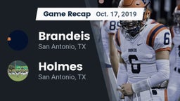 Recap: Brandeis  vs. Holmes  2019