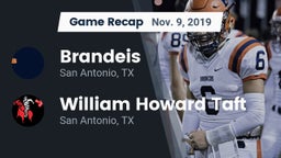 Recap: Brandeis  vs. William Howard Taft  2019