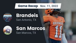 Recap: Brandeis  vs. San Marcos  2022