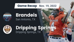 Recap: Brandeis  vs. Dripping Springs  2022