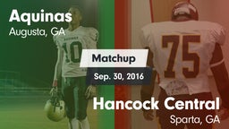 Matchup: Aquinas  vs. Hancock Central  2016