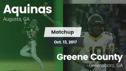 Matchup: Aquinas  vs. Greene County  2017