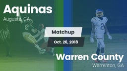 Matchup: Aquinas  vs. Warren County  2018