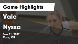 Vale  vs Nyssa  Game Highlights - Jan 31, 2017