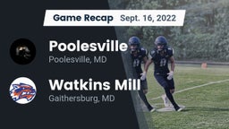 Recap: Poolesville  vs. Watkins Mill  2022