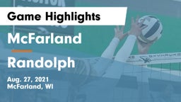 McFarland  vs Randolph  Game Highlights - Aug. 27, 2021