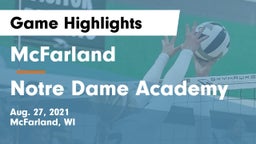 McFarland  vs Notre Dame Academy Game Highlights - Aug. 27, 2021