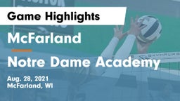 McFarland  vs Notre Dame Academy Game Highlights - Aug. 28, 2021