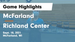 McFarland  vs Richland Center  Game Highlights - Sept. 18, 2021