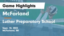 McFarland  vs Luther Preparatory School Game Highlights - Sept. 10, 2022