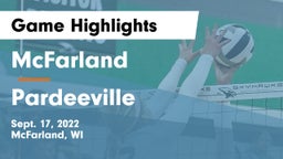 McFarland  vs Pardeeville  Game Highlights - Sept. 17, 2022