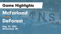McFarland  vs DeForest  Game Highlights - Aug. 23, 2023
