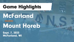 McFarland  vs Mount Horeb  Game Highlights - Sept. 7, 2023