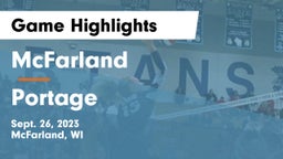 McFarland  vs Portage  Game Highlights - Sept. 26, 2023