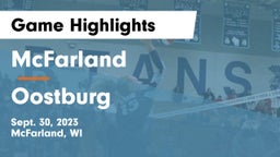 McFarland  vs Oostburg  Game Highlights - Sept. 30, 2023