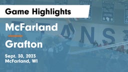 McFarland  vs Grafton  Game Highlights - Sept. 30, 2023
