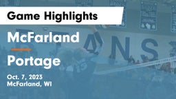 McFarland  vs Portage  Game Highlights - Oct. 7, 2023