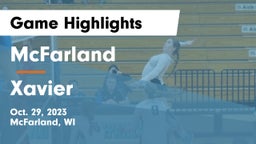 McFarland  vs Xavier  Game Highlights - Oct. 29, 2023