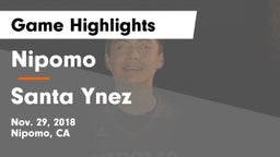 Nipomo  vs Santa Ynez  Game Highlights - Nov. 29, 2018