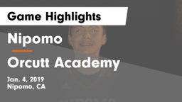 Nipomo  vs Orcutt Academy  Game Highlights - Jan. 4, 2019