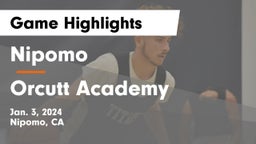 Nipomo  vs Orcutt Academy Game Highlights - Jan. 3, 2024