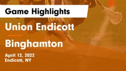 Union Endicott vs Binghamton  Game Highlights - April 12, 2022