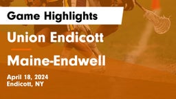 Union Endicott vs Maine-Endwell  Game Highlights - April 18, 2024