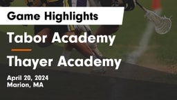 Tabor Academy vs Thayer Academy  Game Highlights - April 20, 2024