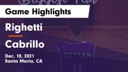 Righetti  vs Cabrillo  Game Highlights - Dec. 10, 2021