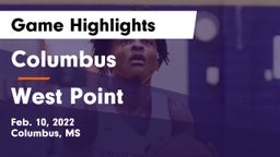 Columbus  vs West Point  Game Highlights - Feb. 10, 2022