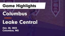 Columbus  vs Leake Central Game Highlights - Oct. 28, 2023