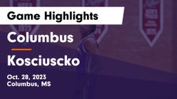 Columbus  vs Kosciuscko Game Highlights - Oct. 28, 2023