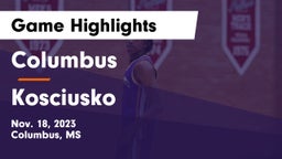 Columbus  vs Kosciusko Game Highlights - Nov. 18, 2023