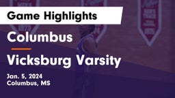 Columbus  vs Vicksburg Varsity Game Highlights - Jan. 5, 2024