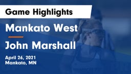 Mankato West  vs John Marshall  Game Highlights - April 26, 2021