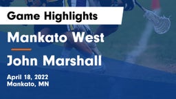 Mankato West  vs John Marshall  Game Highlights - April 18, 2022