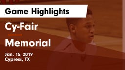 Cy-Fair  vs Memorial  Game Highlights - Jan. 15, 2019