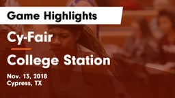 Cy-Fair  vs College Station  Game Highlights - Nov. 13, 2018