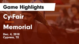 Cy-Fair  vs Memorial  Game Highlights - Dec. 4, 2018